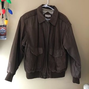 Brown leather jacket !!